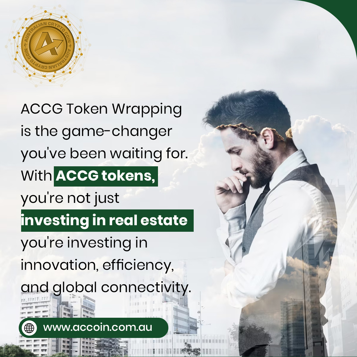 AccoinCrypto's tweet photo. #ACCG #TokenWrapping is the game-changer you've been waiting for. With #ACCG tokens, you're not just #investing in #realestate you're investing in #innovation, efficiency, &amp; global connectivity

Join Now: https://t.co/zwMSLQQb2w

#crypto #bnb #Cryptocurrency #cryptoworld #wrapped https://t.co/XQ7BdESp4L