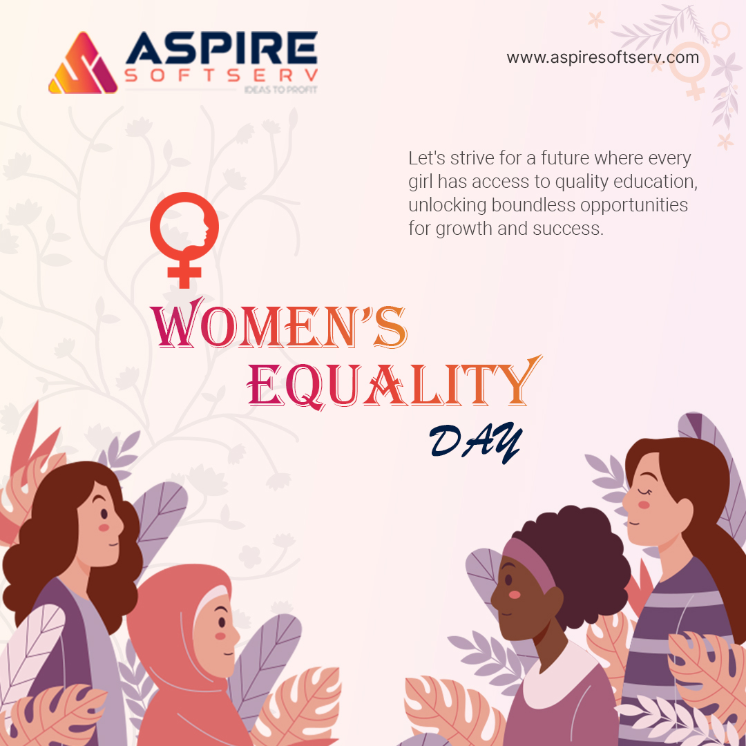 aspiresoftserv's tweet photo. Happy Women's Equality Day!, Let's continue supporting and empowering women to thrive in every field. 🚀

#WomensEqualityDay #EqualityMatters #WomenEmpowerment #OdooDevelopment #AspireSoftserv #WomeninBusiness https://t.co/Q72ssNxglX