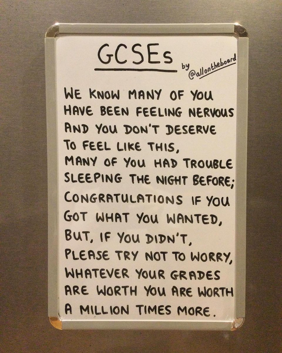 To all our former pupils getting their GCSE results today, we send you and your families our best wishes and remember ….