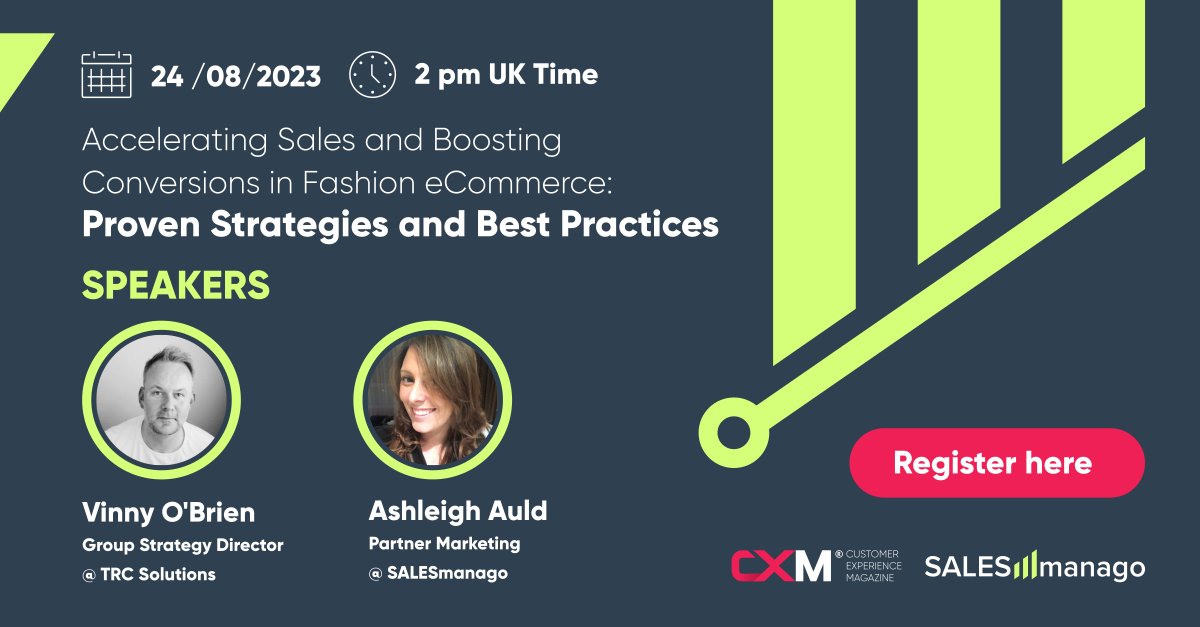 The @SALESmanago webinar 'Accelerating Sales and Boosting Conversions in Fashion eCommerce' is happening today at 2 PM BST! Will we see you there? 👇 cxm.co.uk/cxm-resource/a…