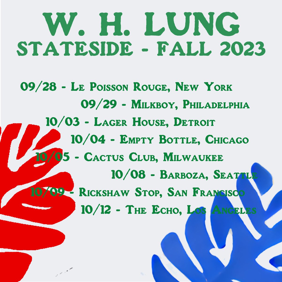 W. H. Lung - High Pressure Days out now. Video: youtube.com/watch?v=YxQUmv… Tickets for US Tour & Warm up show in Salford here: linktr.ee/melodicrecords
