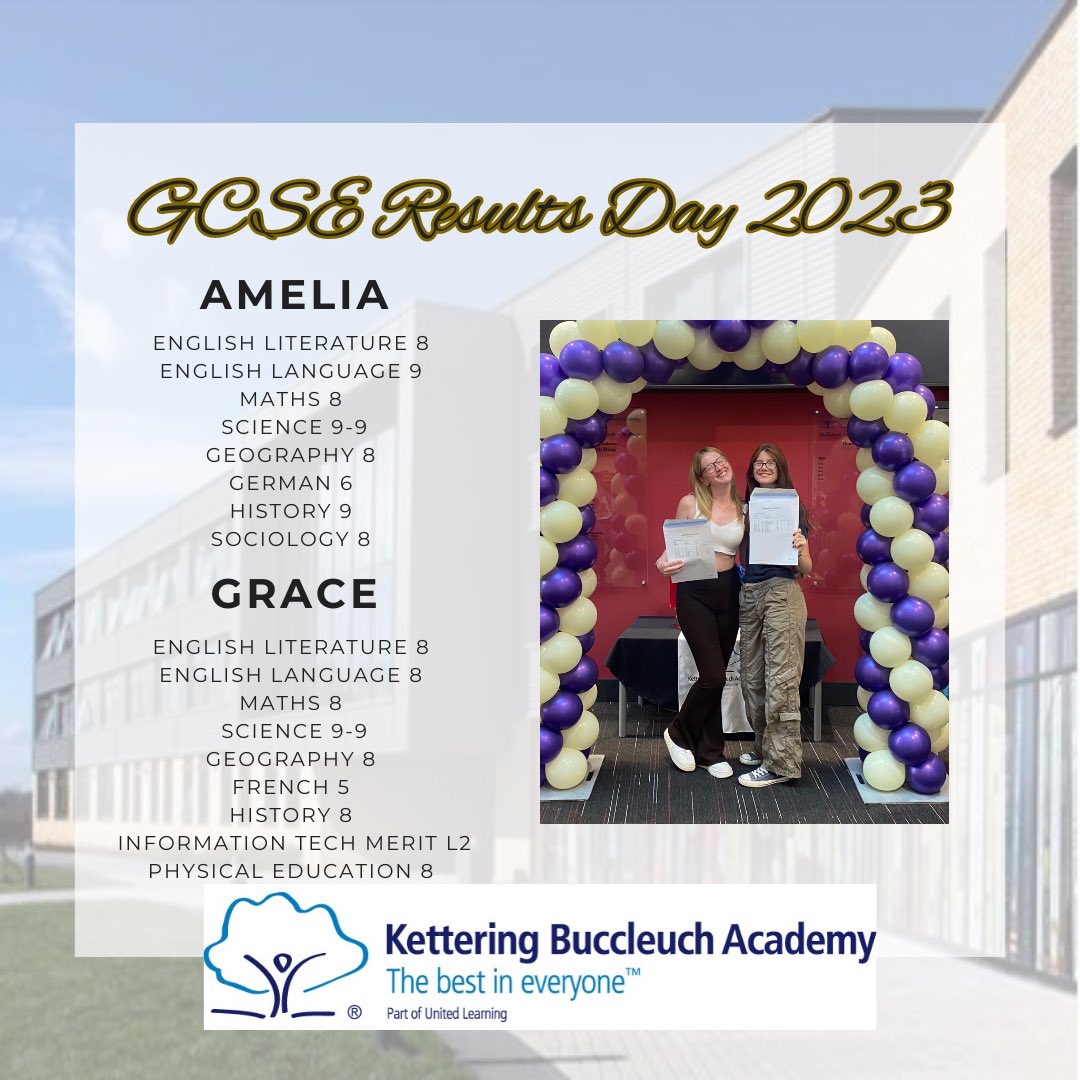 A wonderful set of results for two great friends, well done Amelia &amp; Grace 💜 <a href="/UnitedLearning/">United Learning</a>