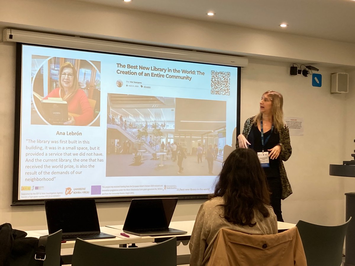La Verneda Sant Martí adult school (Catalonia, Spain) a case study again highlighted at @ECER_EERA  #ECER2023 by <a href="/SamaGisela/">Gisela Redondo-Sama</a> and Shiza Khagan.
The school that achieved the creation of the best new library in the world (periodicoeducacion.info/2023/08/21/bes…), impulsed by <a href="/EngFlecha/">Ramon Flecha</a>