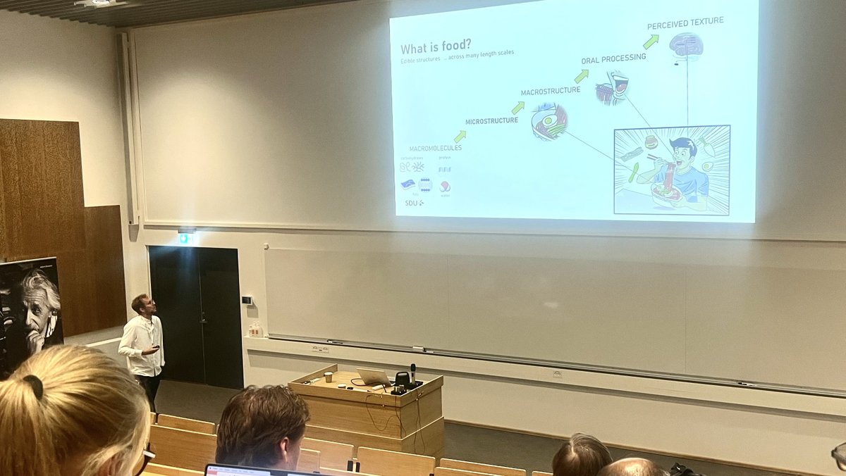 Great topics at 2nd BNMI conference <a href="/SduImaging/">SDUImaging</a>! Impressive mitochondria  imaging, tumor-cell interactions in collagen, non-invasive rigidity  measurement via Briolloium microscopy.  Currently learning about food imaging from Mathias Porsmose Clausen ,a fitting topic pre-lunch:)