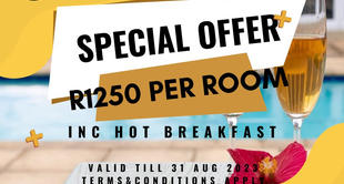 Check out this special offer at 66 On Monzali, end 31 August. 

#MidlandsMeander #66OnMonzali #SpecialOffer #FreeBreakfast