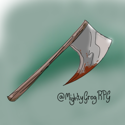MightyGrogRPG's tweet photo. 🥳 Me present me 25 follower special: MAJESTIC digital painting of me mighty axe. 🪓 Ignore da blood, 🩸had to politely respond to some nasty elevens 11 🧝‍♀️askin me for da way
Share honest feedback 
• If not honest... 🪓😈 
• Also, if you don't like.. 🪓😈
🤣 dead serious tho 😠 https://t.co/yYyhcNtQPd