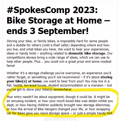 SpokesLothian's tweet photo. @ScotRail @donturvLDR @SW20Ed @edfoc @John_Lauder @pollyp @CyclingEdin @SpokesPorty @EdinReporter @InfraSisters @LaidBackBikes @harts_cyclery @SumeetJain_SKB @KirstyLewin @Pablodelmar @CllrScottArthur @EdinburghBikes @Cyclesouthedin @evoc_edinburgh @carfreeholyrood @Algorhythmica1 @DA_Anderson @IreneBeautyman @HippodromeFilm @camobscura @EuanHyslop @Camthebam66 @best_edinburgh @thecockburn @DAstonSNP @julebandel @SanneDD @CllrChasBooth @MaureenMChild1 @tracygriffen #SpokesComp: Bike Storage at Home

Most entries so far are 'How I store my bike(s)' (including some great ones)

BUT few so far on wider aspects, such as:
.. disasters or thefts
.. why domestic bike storage matters for the city
.. storing #cargobike / #AdaptedBike / #trailer etc https://t.co/LdCscssaJR