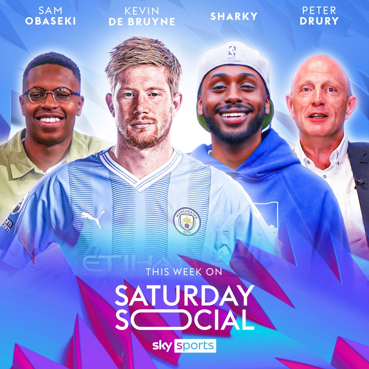 🎉 On Saturday Social this week 🎉

🔴 Sharky 
🔵 Sam Obaseki 
🔢 Kevin De Bruyne Ranks footballers
📺 Peter Drury Reddit Ask Me Anything challenge

⏰ Join us at 10.30am on Sky Sports Premier League, Football &amp; Showcase ⏰