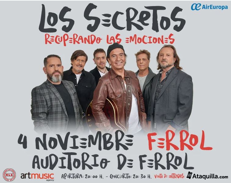 🎟️Xa están á venda as entradas para o concerto que o histórico grupo Los Secretos ofrecerá o 4 de novembro ás 20:30 no Auditorio. "Déjame", "Pero a tu lado" o "La calle del olvido" serán sen dúbida algúns dos hits dos que poderá gozar o público ferrolán.

mtr.cool/yjqlgfahgf