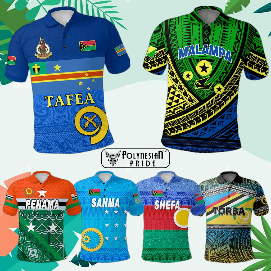 polypride_co's tweet photo. Elevate your wardrobe with a touch of Vanuatu's diverse beauty – introducing the Vanuatu Provinces Polo Shirt collection! 🌴👕 Celebrate the uniqueness of each province while enjoying comfort and style. Let your outfit tell a story of unity in diversity. Discover the charm of Vanuatu, one province at a time. 🇻🇺 #VanuatuProvinces #PoloShirtCollection #UnityInDiversity