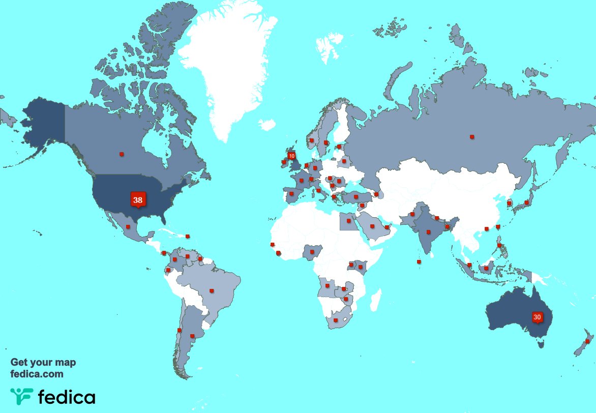 I have 26 new followers from USA, and more last week. See fedica.com/!BigBoned2