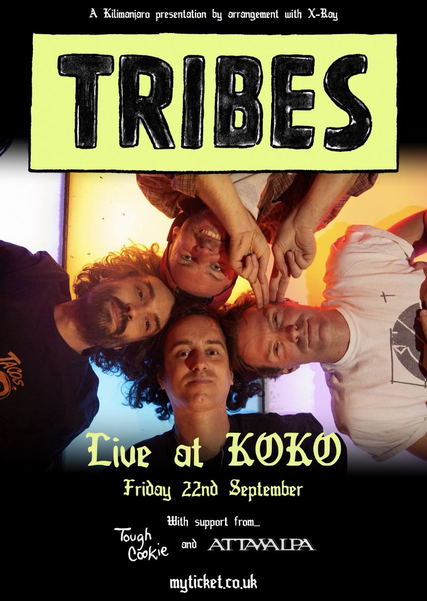 🚨ANNOUNCEMENT 🚨 The amazing Tough Cookie and Attawalpa will be supporting us at KOKO! Tickets: myticket.co.uk/gigs/tribes-lo…
