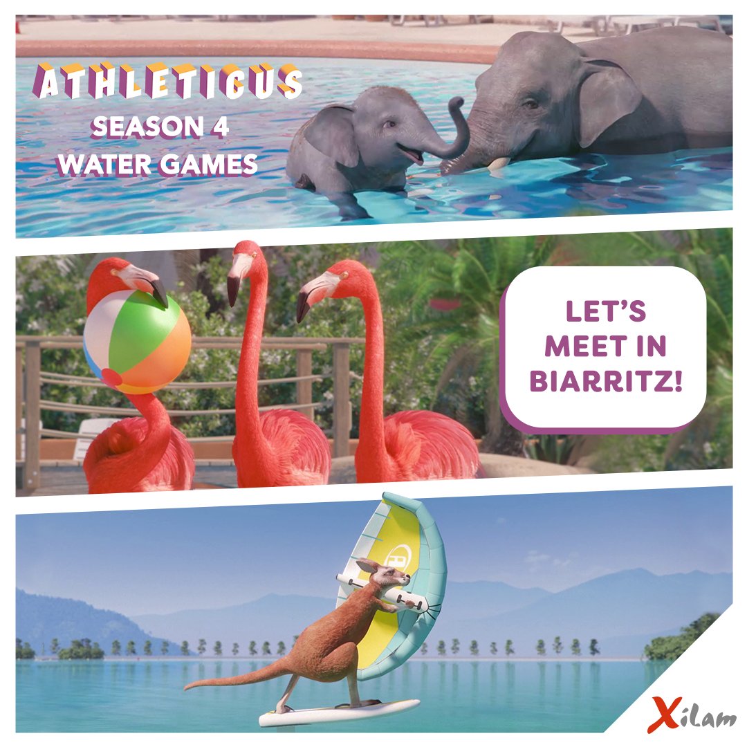 The wild animals of Athleticus take a summer break and discover the joys of water sports! Dive into Water Games with Athleticus Season 4 at Unifrance Rendez-Vous in #Biarritz 🌊
Come &amp; Meet with us at Table 49! @Unifrance  <a href="/cube_prod/">Cube Creative</a> <a href="/ARTEfr/">ARTE</a>