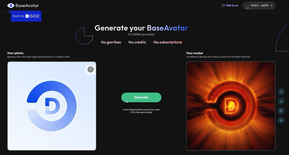 BaseAvatar - AI avatars on Base (@base_avatar) on Twitter photo Hey <a href="/BaseDailyMM/">Base Daily</a> we created a lit🔥avatar of your logo
Created with <a href="/base_avatar/">BaseAvatar - AI avatars on Base</a> 🤝 Built on <a href="/BuildOnBase/">Build on Base</a> Hey <a href="/BaseDailyMM/">Base Daily</a> we created a lit🔥avatar of your logo
Created with <a href="/base_avatar/">BaseAvatar - AI avatars on Base</a> 🤝 Built on <a href="/BuildOnBase/">Build on Base</a>