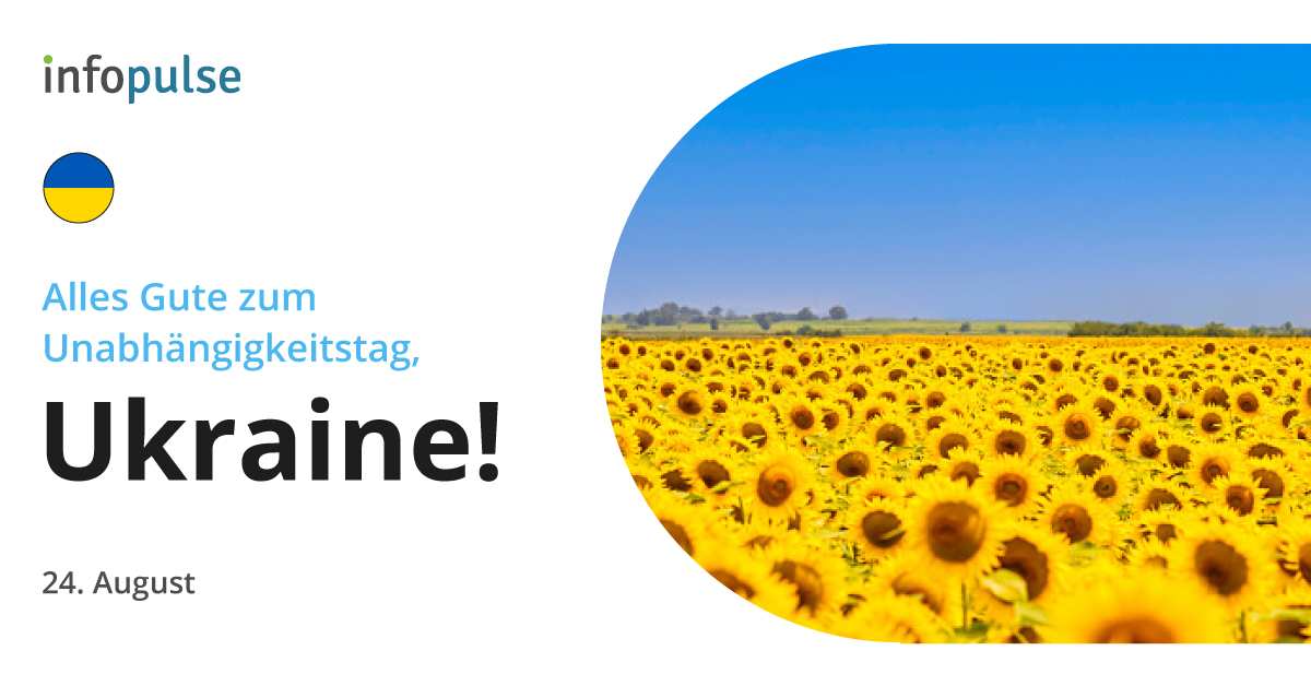 Infopulse_de's tweet photo. 🇺🇦Wir sind angeschlagen, aber nicht gebrochen. Am 32. Geburtstag der unabhängigen Ukraine wünschen wir allen Ukrainern Kraft, Geduld und Ausdauer, um den Weg in eine bessere Zukunft für unser Heimatland weiter zu beschreiten. Alles Gute zum Unabhängigkeitstag! #StandWithUkraine https://t.co/5RbR9zxVIm
