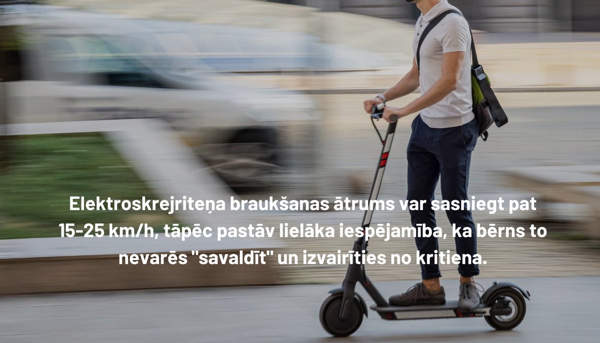 CSDD_LV's tweet image. ❌ 🛴 Kādēļ bērni līdz 14 gadu vecumam nedrīkst braukt ar elektroskrejriteni?

Līdzās šiem iemesliem jāatceras, ka vecāku priekšzīmei ir vislielākā nozīme, izglītojot bērnus un regulāri atjaunojot zināšanas par drošību uz ceļa! 

#csdd #Priekšzīme #Drošasatiksme
