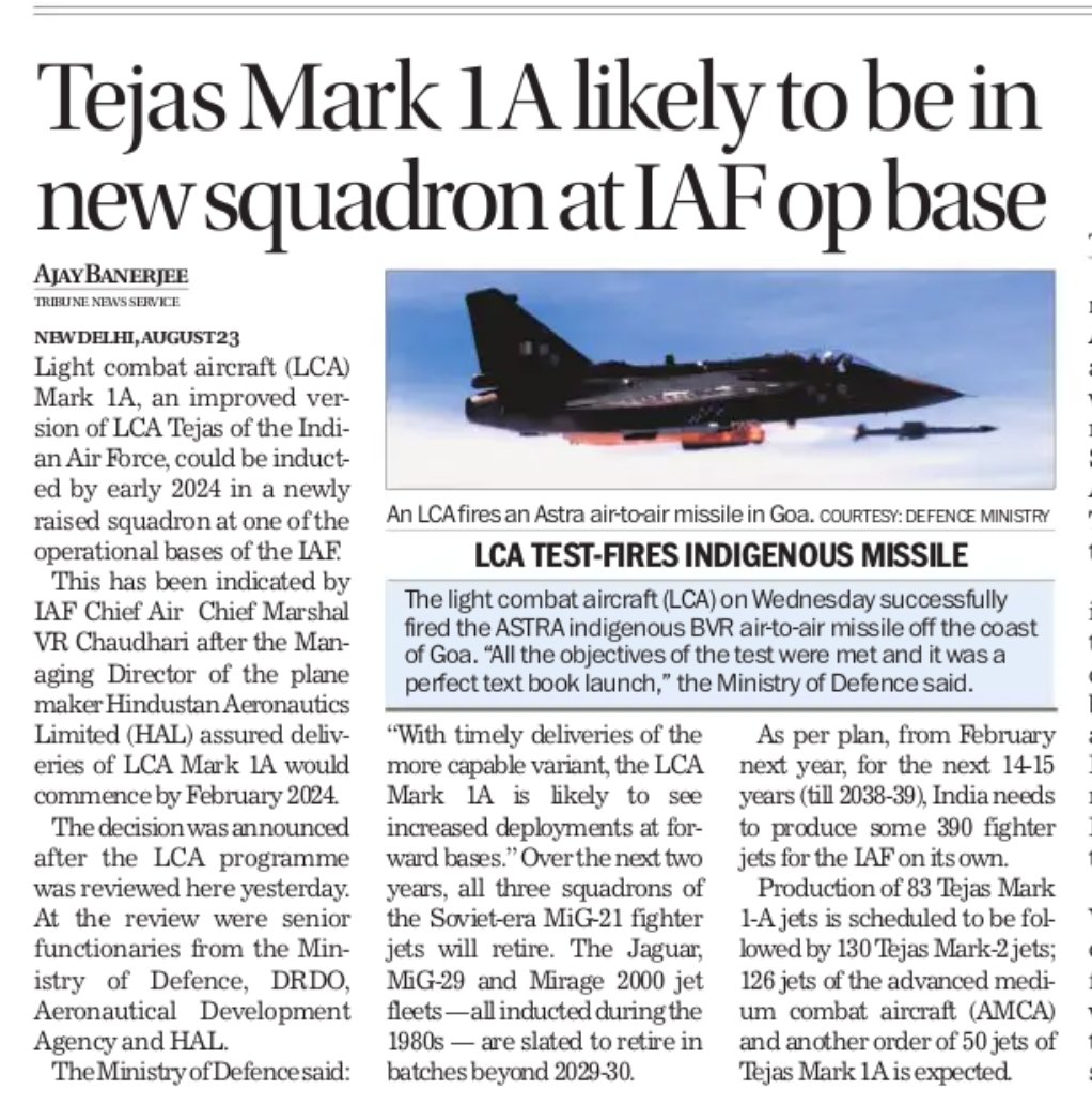 Tejas fighter completes 7 years of service in the Indian Air Force