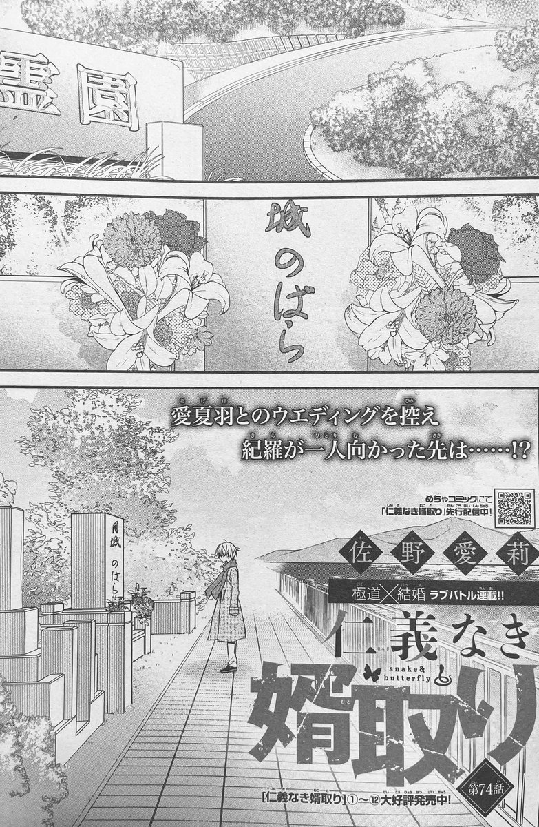 今発売中のSho-Comi18号に『仁義なき婿取り』🐍🦋74話が載っ
