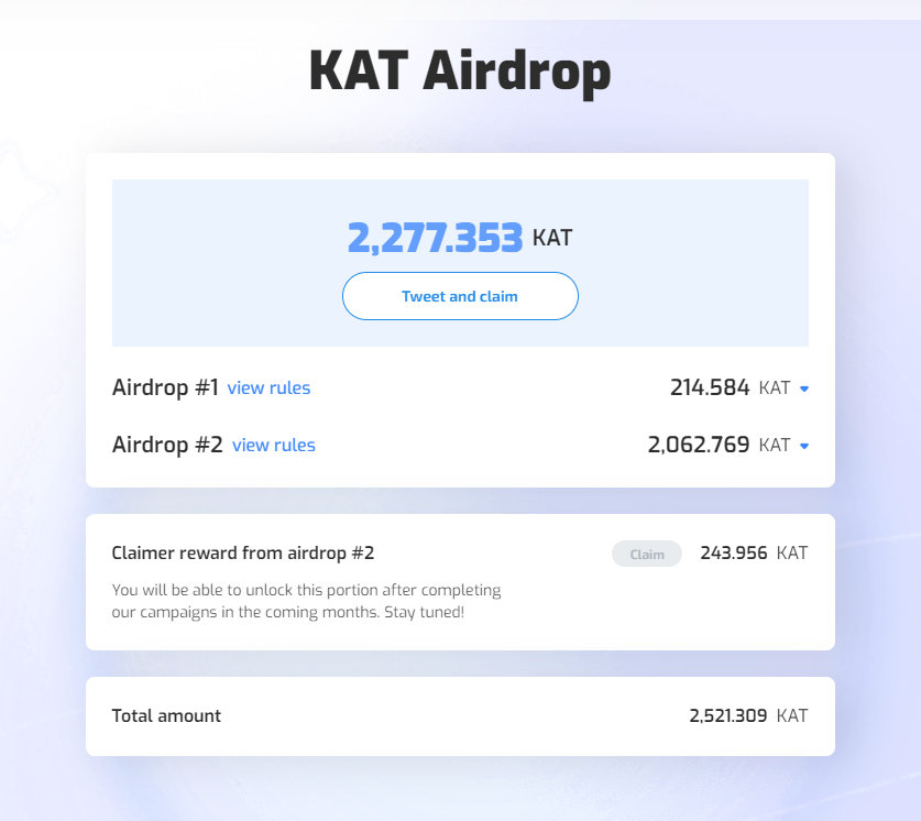Crypto_Pranjal's tweet photo. Claim $KAT airdrop on zkSync 🪂🚀

🔗 https://t.co/aRHII0Oh9E

Another mini airdrop, but at least better than SEI for me 😂

Trading is live on @syncswap, @gate_io etc.