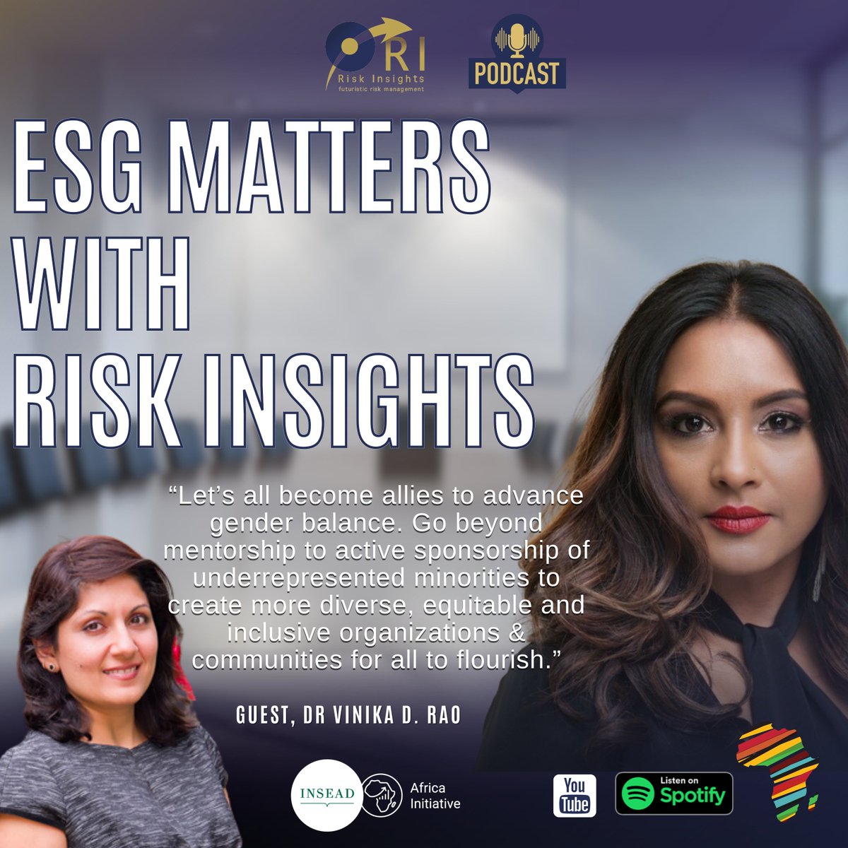 esggps's tweet photo. The latest episode of the ESG Matters with Risk Insights podcast is live! Give it a listen here https://t.co/Hxhg0y6M8q . We are delighted to host a distinguished guest, Dr. Vinika Devasar Rao, #RiskInsightsESGMatters #RISKINSIGHTS #ESGPODCAST #ESGMatters #RISKINSIGHTS https://t.co/xMvbTKYbf9