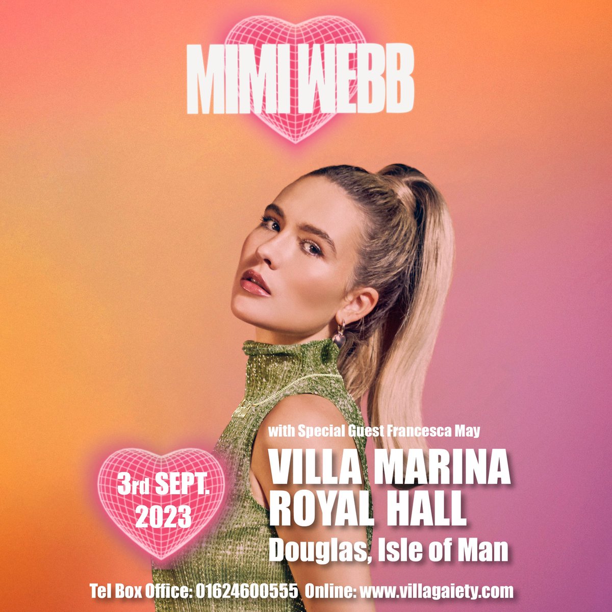 I’m buzzing to announce that I’ll be the special guest for <a href="/mimiwebb/">Mimi Webb</a> at the Villa Marina on the 3rd September! ❤️‍🔥

There’s still a few tickets left so get them before they’re gone, it’s a show you don’t want to miss🤩 

villagaiety.ticketsolve.com/ticketbooth/sh…