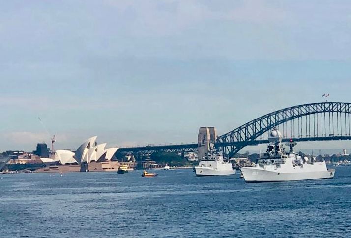 #INSSahyadri & #INSKolkata will be joined by #HMASChoules #HMASBrisbane, F35A fighters & P8A Maritime patrol aircraft.

#Maritime #Navy #Aircraft #Ship