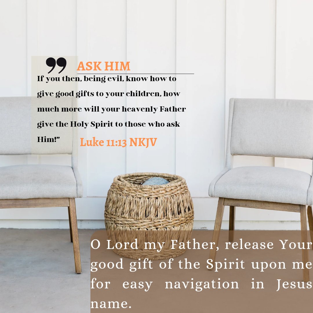 OlfemSamuel's tweet image. Will you ask today?

If there is a son that will ask, there is a Father that is willing to give His Spirit.

#askhim #inspiration #pft2023