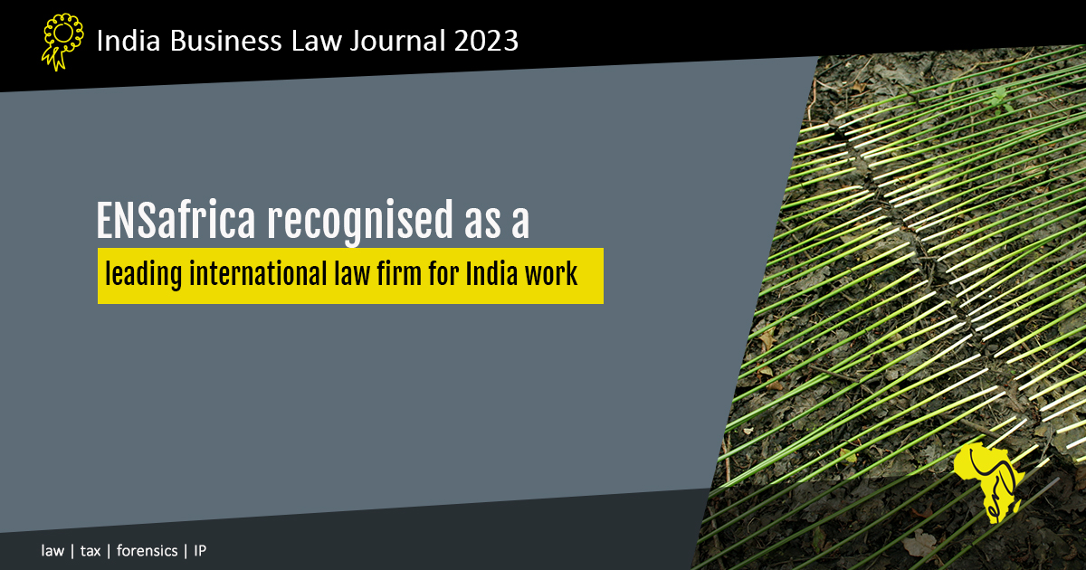 ENSlaw's tweet photo. For the 9th consecutive year, we’ve been listed as a leading international law firm for India work by India Business Law Journal. Read the report here: https://t.co/OhxdslwV6K #excellENS https://t.co/Oikui6BLSo