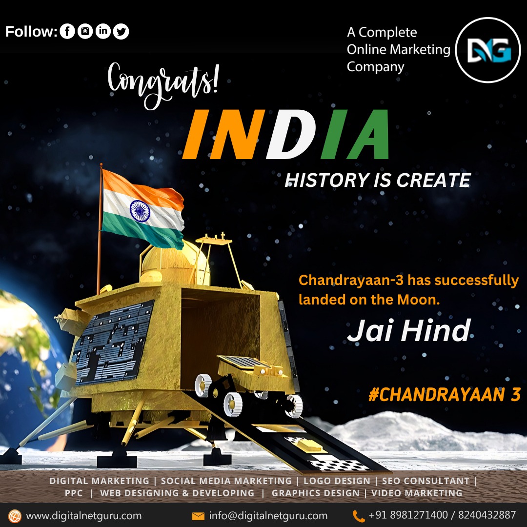 digitalnetguru's tweet photo. 🙏𝐂𝐨𝐧𝐠𝐫𝐚𝐭𝐮𝐥𝐚𝐭𝐢𝐨𝐧𝐬 𝐭𝐨 𝐭𝐡𝐞 𝐈𝐒𝐑𝐎 𝐭𝐞𝐚𝐦 𝐨𝐧 𝐭𝐡𝐞 𝐬𝐮𝐜𝐜𝐞𝐬𝐬𝐟𝐮𝐥 𝐥𝐚𝐧𝐝𝐢𝐧𝐠 𝐨𝐟 𝐂𝐡𝐚𝐧𝐝𝐫𝐚𝐲𝐚𝐚𝐧-𝟑 𝐨𝐧 𝐭𝐡𝐞 𝐌𝐨𝐨𝐧!

.
.
.
.
 #digitalnetguru #digitalmarketing #BestDigitalMarketingAgency #Chandrayaan3 #Chandrayaan3Landing https://t.co/XtUS8Cjh5Z