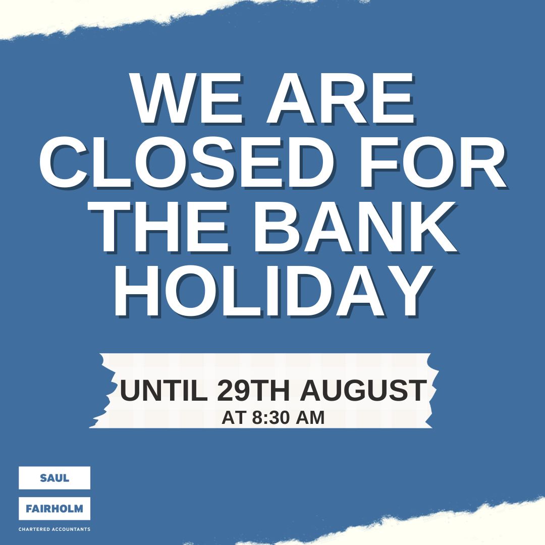 Next Monday is the Summer bank holiday which means our offices will be closed.

Our doors close at 2 pm today but we will be back refreshed and ready to help at 8:45 am on Tuesday.