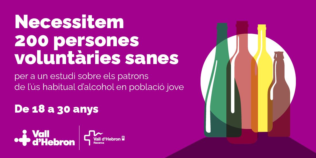 VHIR_'s tweet photo. En el marc del projecte #StopALD de #VallHebron, busquem persones voluntàries sanes per a participar en un estudi sobre els patrons de consum habitual de l'#alcohol en població jove.

❗️ Si tens entre 18 i 30 anys, comptem amb tu!

Tota la info a: https://t.co/FPhHXAkotF https://t.co/J7QzNrY5sD