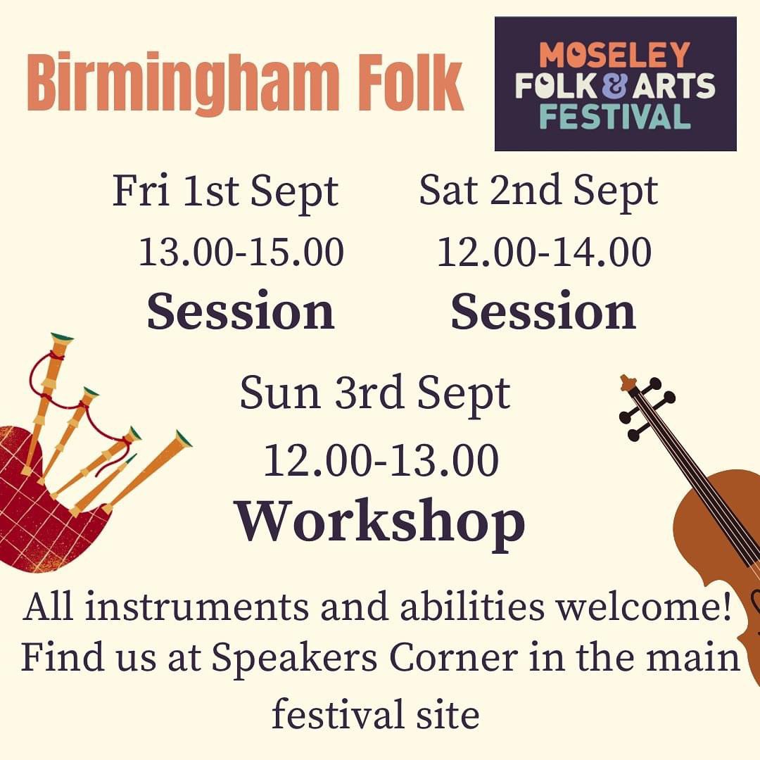 Max Gittings - Global Woodwind Specialist (@maxgittings) on Twitter photo Delighted to be at this years <a href="/moseleyfolk/">Moseley Folk & Arts Festival</a> fest running sessions & a workshop with Birmingham Folk!
If you’re gonna be there don’t forget your instrument!
You can have a tune with us on Friday or Saturday & learn one or two with us on Sunday!
Hope to see you there! Delighted to be at this years <a href="/moseleyfolk/">Moseley Folk & Arts Festival</a> fest running sessions & a workshop with Birmingham Folk!
If you’re gonna be there don’t forget your instrument!
You can have a tune with us on Friday or Saturday & learn one or two with us on Sunday!
Hope to see you there!