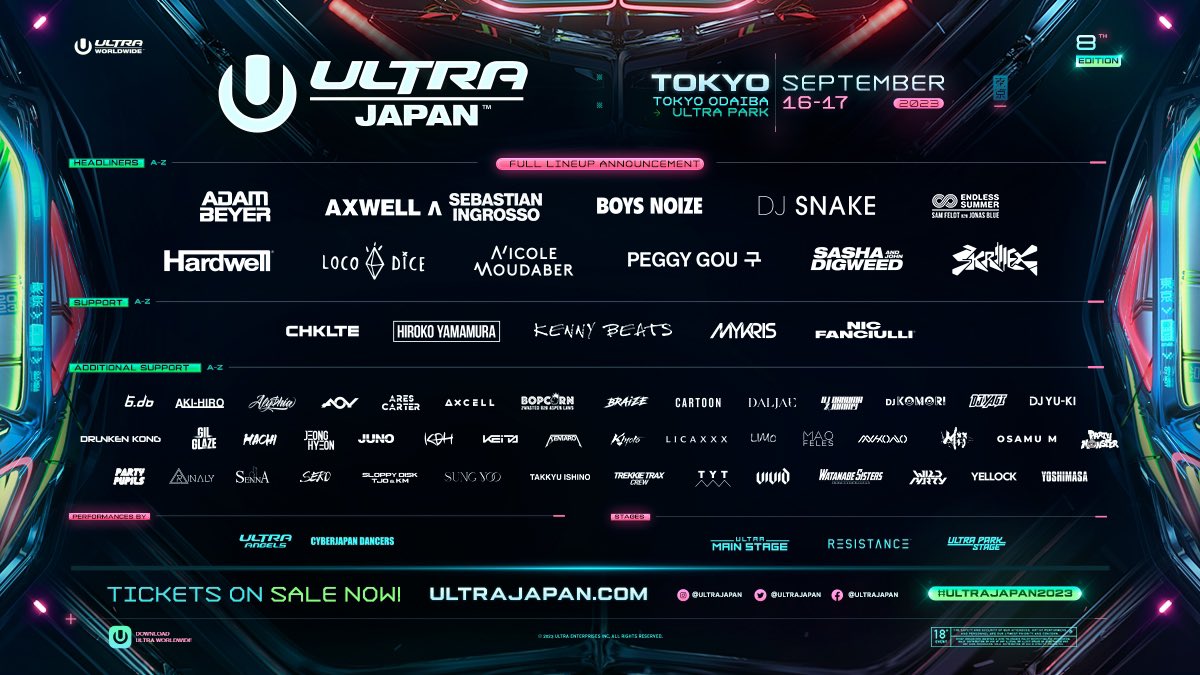 TJO_DJ19's tweet photo. 🇯🇵ULTRA JAPAN 2023🔥

Sep 16th - MAIN STAGE : TYT (DJ TORA, YAKSA, TJO)

Sep 17th - PARK STAGE : Sloppy Disk (TJO + KM)

今年も心強いチームの支えのおかげでユニット名義で @UltraJapan 出演します🙌

2023年9月16日(土)&amp;17日(日)
🎫 https://t.co/p0gU00oG6f 
#ultrajapan #goultra #ticket https://t.co/FxfOMvDOZ6