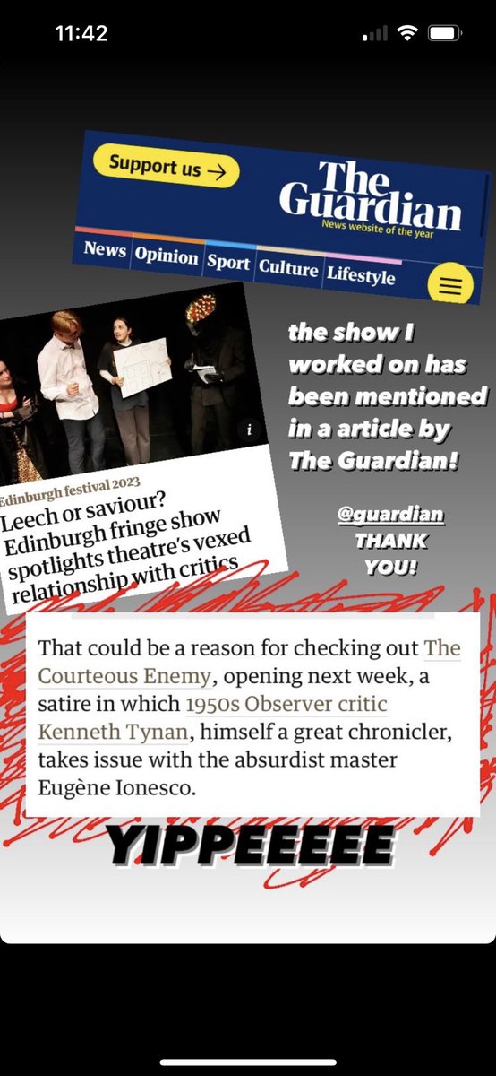 EnemyFringe's tweet photo. @fringebiscuit @fringebiscuit #edfringe We’d love to invite you to The Courteous Enemy! An absurd queer satire all about theatre criticism (somewhat) based on a true story (somewhat). So far, critics have described it as “crude and infantile”, I don’t think they liked it. 

But maybe you will? https://t.co/Xap77mNsEW