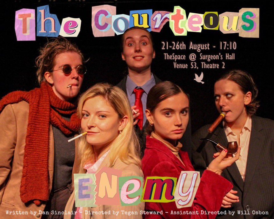EnemyFringe's tweet photo. @fringebiscuit @fringebiscuit #edfringe We’d love to invite you to The Courteous Enemy! An absurd queer satire all about theatre criticism (somewhat) based on a true story (somewhat). So far, critics have described it as “crude and infantile”, I don’t think they liked it. 

But maybe you will? https://t.co/Xap77mNsEW