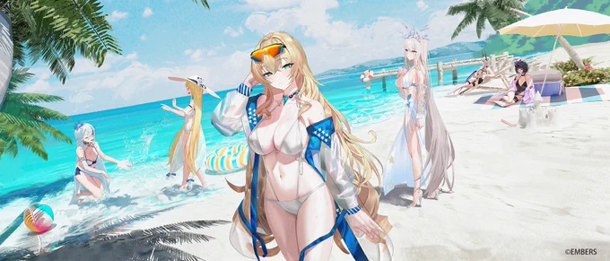 ・ #アッシュアームズ  #アシュア ・「アッシュアームズ -灰燼戦線-」・夏イベントのイラストを書かせていただきました!・監修 坂月 