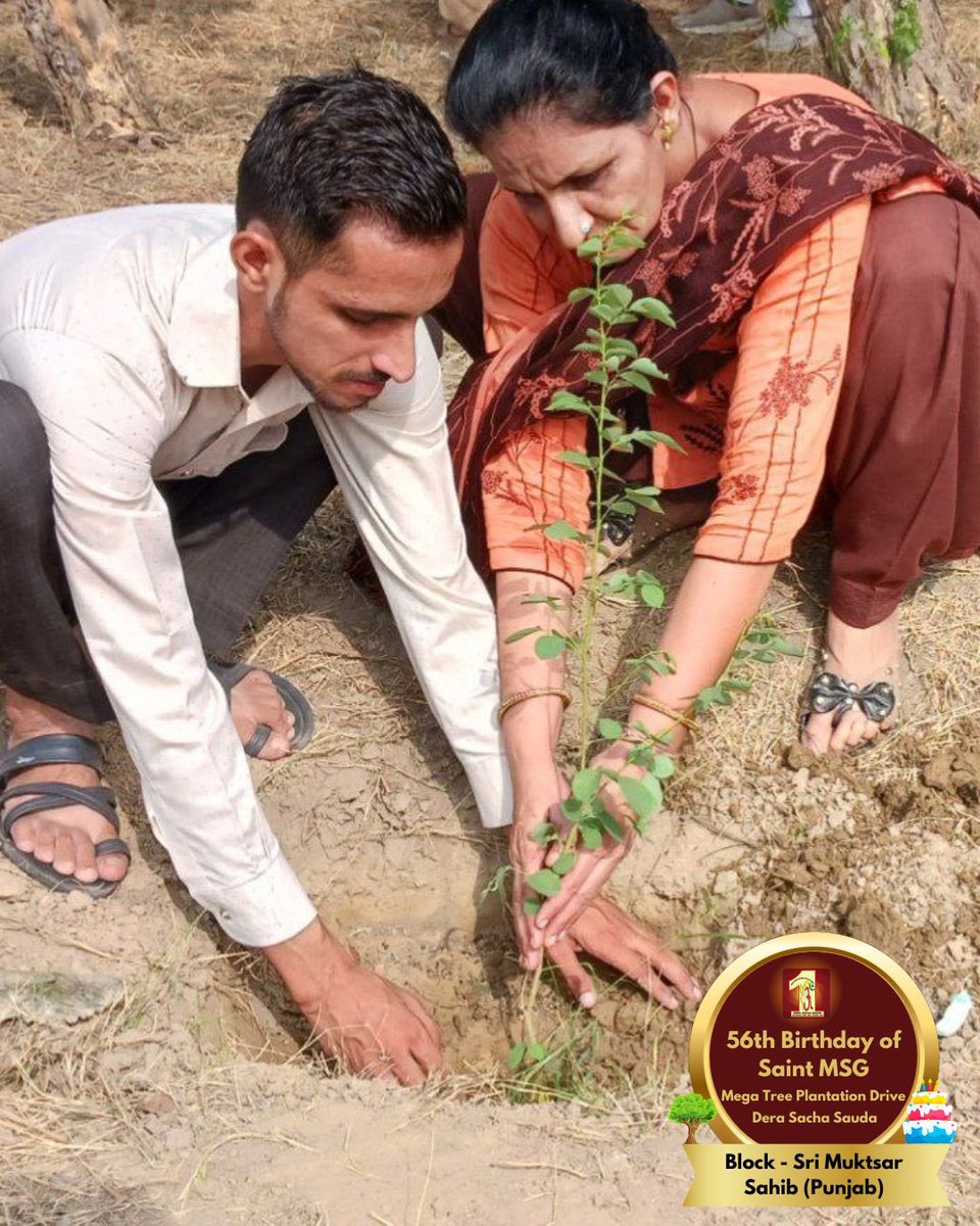 DSSNewsUpdates's tweet photo. Happy 56th Birthday!!
Tree Plantation by Dera Sacha Sauda volunteers from Sri Muktsar Sahib, Punjab on the occasion of Saint Dr. MSG's Birthday. #56thBirthday #SaintDrMSG #DeraSachaSauda #TreePlantation https://t.co/LPoiuYmxdm