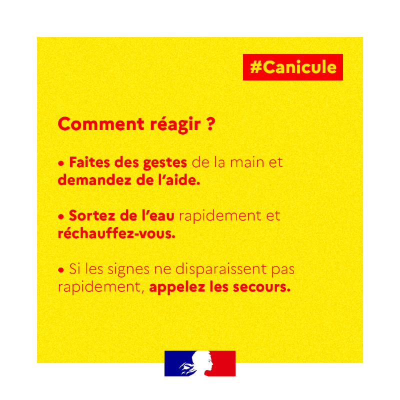 Sante_Gouv's tweet photo. #Canicule | Avec les très fortes chaleurs, les risques de noyades par choc thermique (hydrocution) sont accrus. 

👉 Petits et grands, soyez vigilant lorsque la différence de température entre l'eau et l'air est importante.