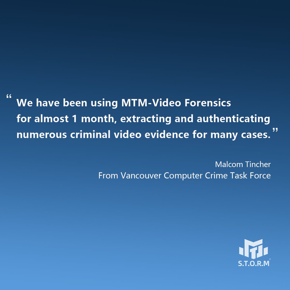 mtmforensics's tweet image. We are so glad that our customers have expressed satisfaction with MTM video forensics software.
Learn more at storm-mt.com
#moebiustech #digital #Investigation #forensics  #Software #SaaS