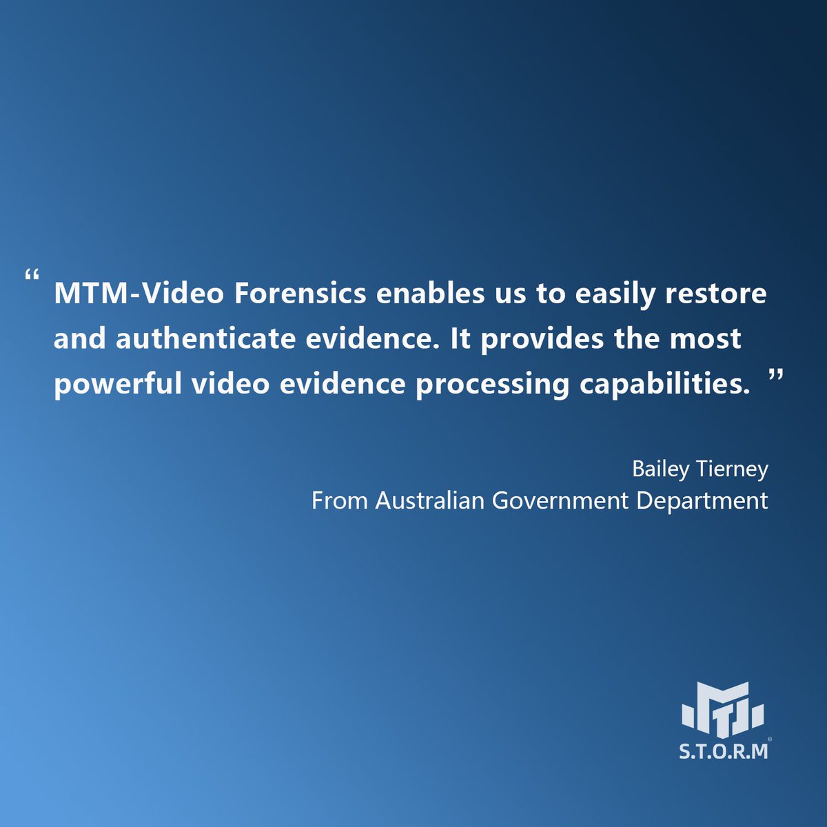 mtmforensics's tweet image. We are so glad that our customers have expressed satisfaction with MTM video forensics software.
Learn more at storm-mt.com
#moebiustech #digital #Investigation #forensics  #Software #SaaS