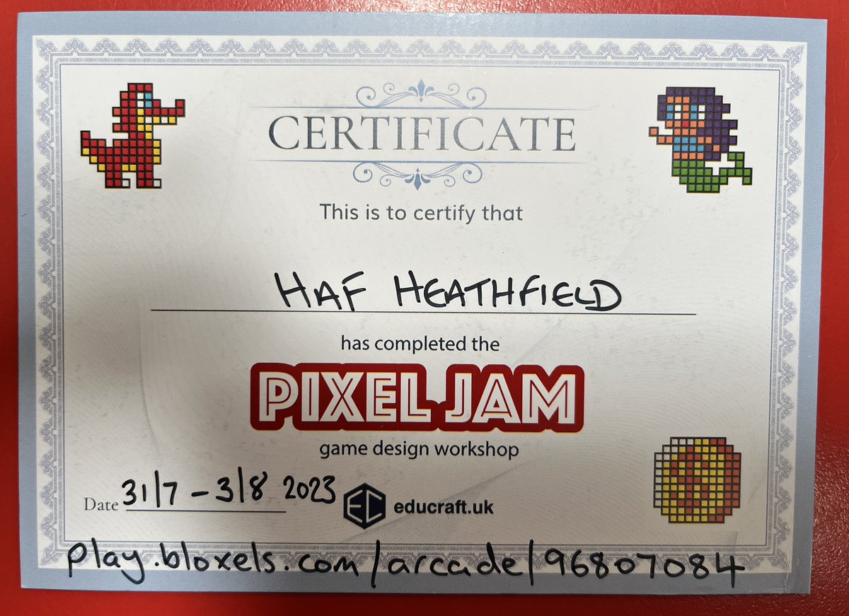 Congrats to all who attended our game jam in Heathfield this month and well done on the terrific games you created. 

We have collated them all so that they can be accessed from a single game. Just go to play.bloxels.com/arcade/96807084 and enjoy the fun!

<a href="/EastSussexCC/">East Sussex County Council</a> #haf2023 #haf23