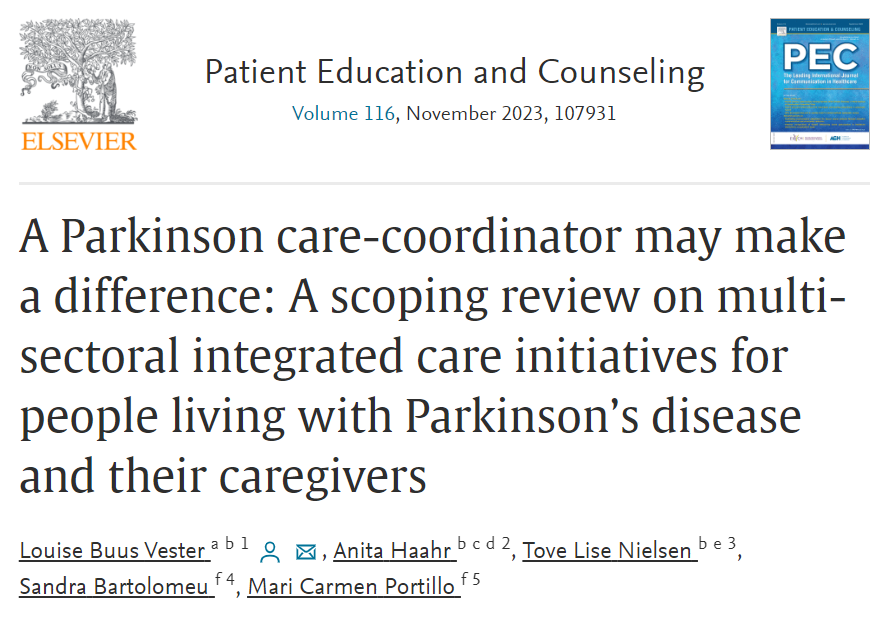 A Parkinson care-coordinator may make a difference: A scoping review o... ➡️sciencedirect.com/science/articl… 
Evidence to backup the need for a #ParkinsonDisease care-coordinator #optimpark @mcportillov @nitahaahr #integratedcare #multisectoral @arc_wessex @unisouthampton @ParkinsonsUK