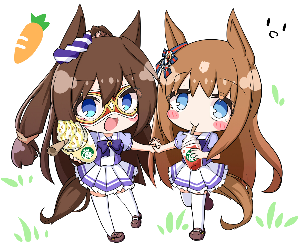 ウマ娘「以前友人に描いてあげたエルグラだけど、あげてって言われたのであげときます #ウマ」|こまこま🐣のイラスト