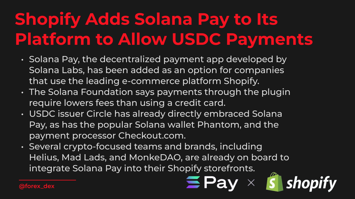 Shopify Adds Solana Pay to Its Platform!

forexdex.me 

#forexdex #forex #trading #yuan #usdc #tether #Bitcoin #forextrading #stablecoin #eurostable #dollar #CBDC #blockchain #usdt #Shopify #SolanaPay