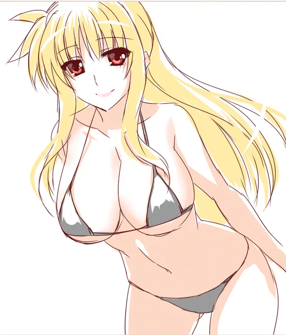 フェイトさんマイクロ黒ビキニ落書き～～ 