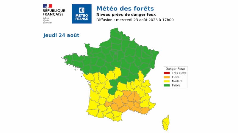 Maps from Météo France show the risk of forest fires across the different départements of France.

thisfrenchlife.com/thisfrenchlife…