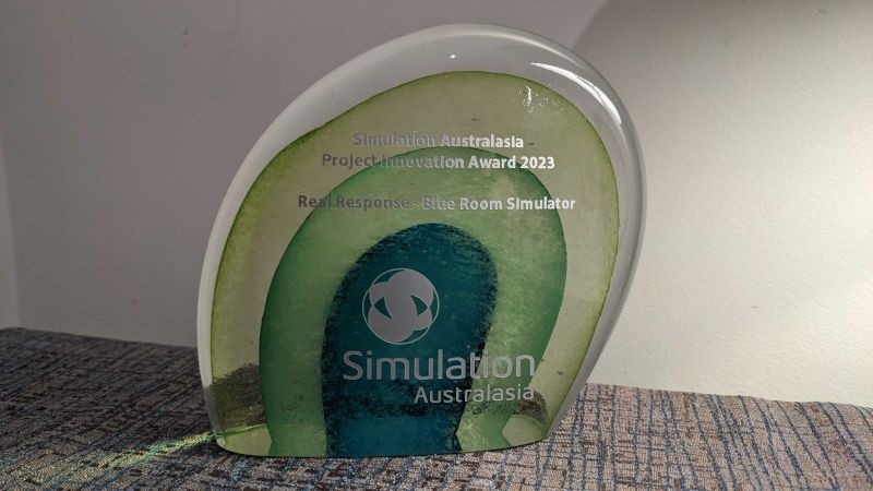 realresponse's tweet photo. Last night, our team won the Project Innovation Award at the Australian Simulation Congress for our BlueRoom Mixed Reality Simulator work.

#simulation #blueroom #realresponse #awards #innovation https://t.co/zb52pbTHAb