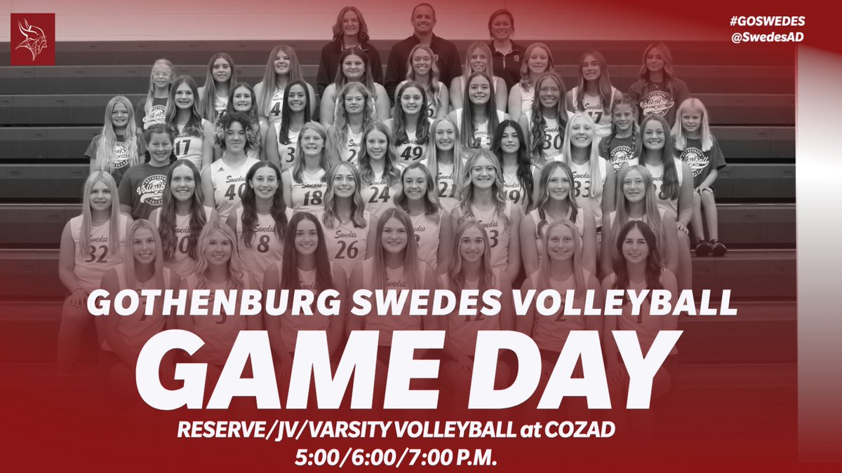 Gothenburg Activities (@swedesad) on Twitter photo Best of luck to <a href="/gothenburgvball/">gothenburgvolleyball</a> as they begin their 2023/2024 season on the road at Cozad tonight! <a href="/GBurgSwedes/">Gothenburg Public Schools</a> #GoSwedes Best of luck to <a href="/gothenburgvball/">gothenburgvolleyball</a> as they begin their 2023/2024 season on the road at Cozad tonight! <a href="/GBurgSwedes/">Gothenburg Public Schools</a> #GoSwedes