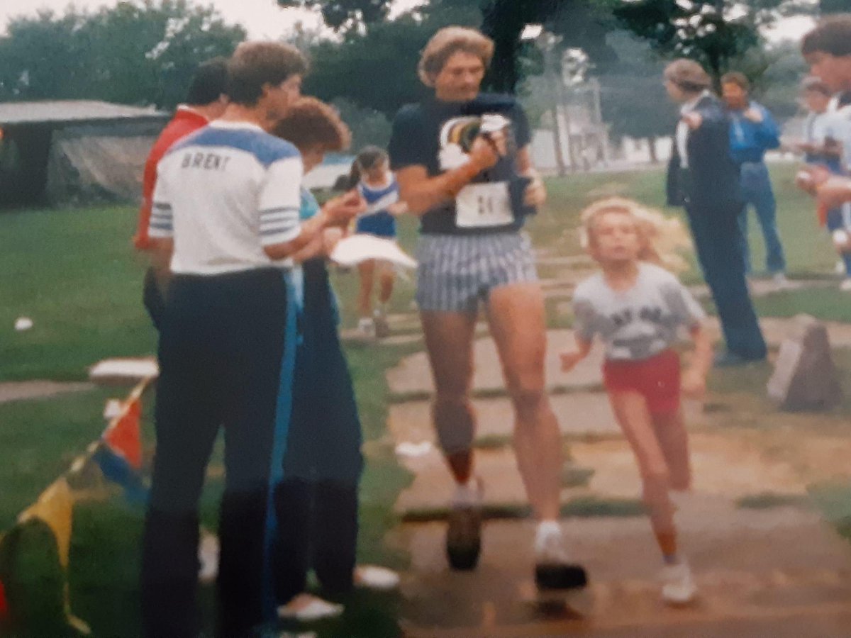 tyromper's tweet photo. The first picture is 40 years ago my FATHER running with my sister in her first race.

The second is a couple days ago my FATHER at age 66 running his 500th race with my sister.

At 24 my dad broke a generational curse of alcoholism & swapped drinking with running, biking & lifting.

He & my mom ran marathons together.

He’s coached & mentored youth for 40 years.
He’s run a dozen full marathons & 50 1/2s.

In high school when he was 48 he would play full court hoops & more than hold his own with me & my friends.

My dad is referred to as THE LEGEND.

Every great quality I have in life was INSTILLED in me by him.

His birthday is tomorrow.

Please give him a birthday comment so I can show him all the love & respect he deserves!

*He tried twitter to support me once & after 2 days said I’m proud of you but I hate this :)

DADS SET THE TONE FOR OUR FAMILIES.
Pour into what matters today!
