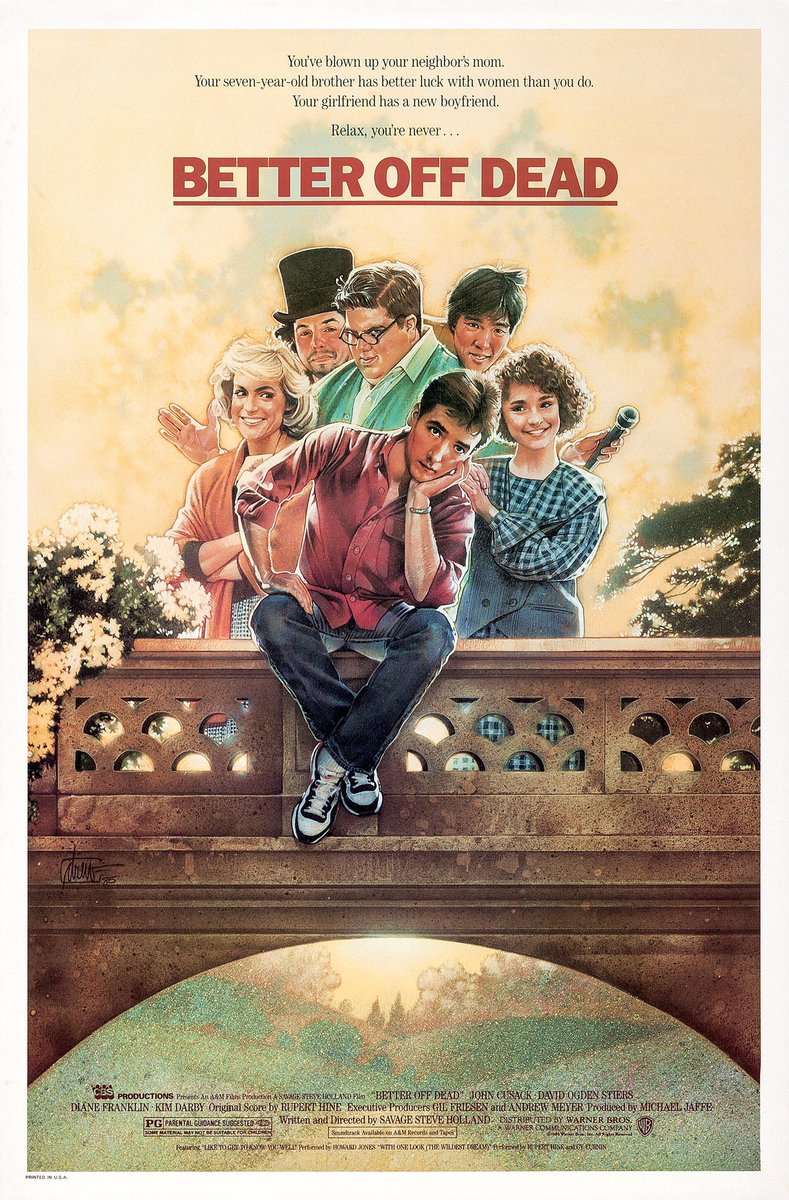 FilmNewsNos's tweet photo. 🎬MOVIE HISTORY: 38 years ago today, August 23, 1985, the movie ‘Better Off Dead’ opened in theaters!

#JohnCusack #DavidOgdenStiers @DianeFranklin80 #KimDarby #CurtisArmstrong #AmandaWyss #AaronDozier #DemianSlade #ScooterStevens #YujiOkumoto #DanielSchneider #EGDaily https://t.co/Q8YpkMqfmV